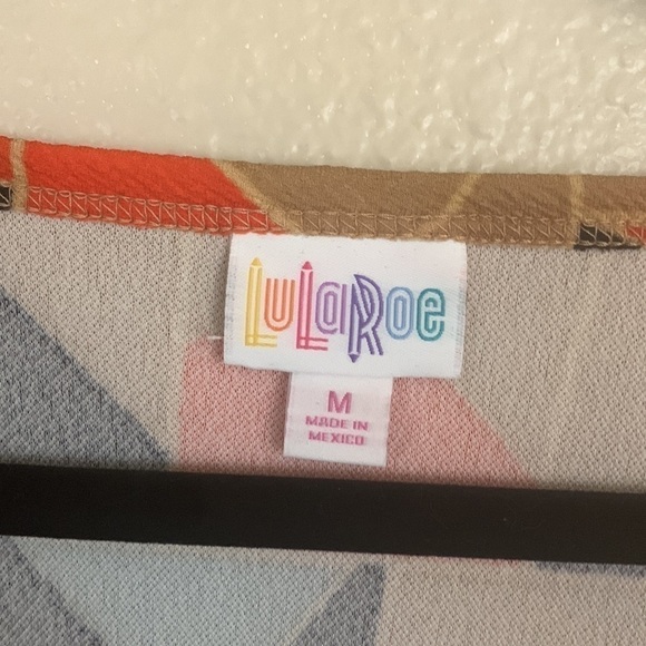 Lularoe Multi Color Geometric Print Nicole Midi Dress Size M - Picture 4 of 7